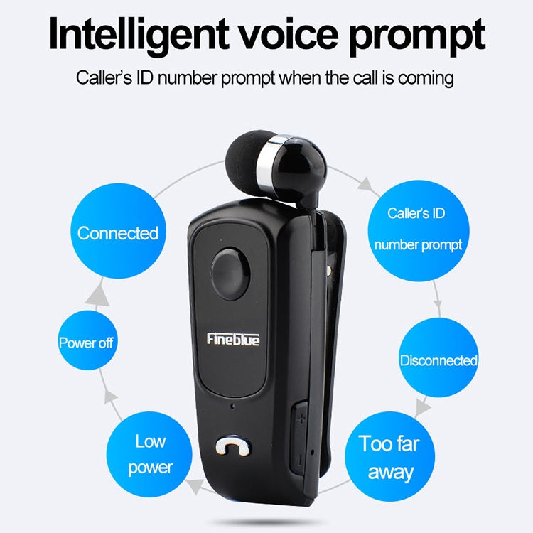 Fineblue F920 CSR4.1 Retractable Cable Caller Vibration Reminder Anti-theft Bluetooth Headset - Bluetooth Earphone by Fineblue | Online Shopping South Africa | PMC Jewellery | Buy Now Pay Later Mobicred