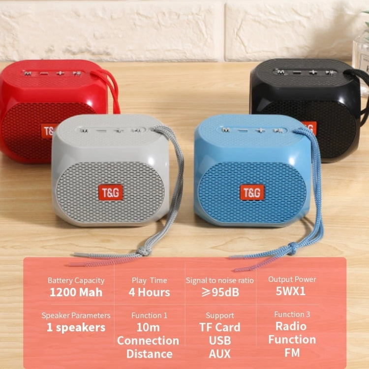 T&G TG196 TWS Subwoofer Bluetooth Speaker With Braided Cord, Support USB/AUX/TF Card/FM(Gray) - Mini Speaker by T&G | Online Shopping South Africa | PMC TechLife | Buy Now Pay Later Mobicred