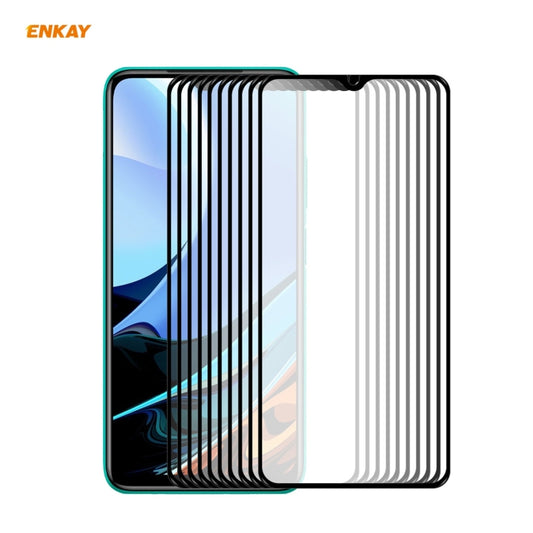 For Xiaomi Redmi 9T 10 PCS ENKAY Hat-Prince Full Glue 0.26mm 9H 2.5D Tempered Glass Full Coverage Film -  by ENKAY | Online Shopping South Africa | PMC Jewellery