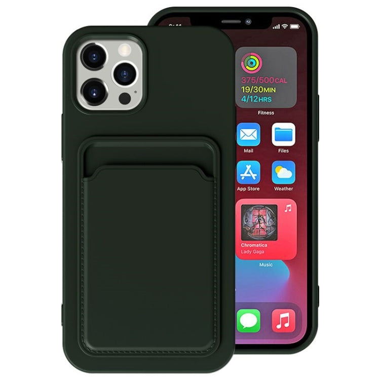 For iPhone 11 TPU + Flannel Lining Shockproof  Case with Card Slots (Green) - iPhone 11 Cases by PMC TechLife | Online Shopping South Africa | PMC TechLife | Buy Now Pay Later Mobicred