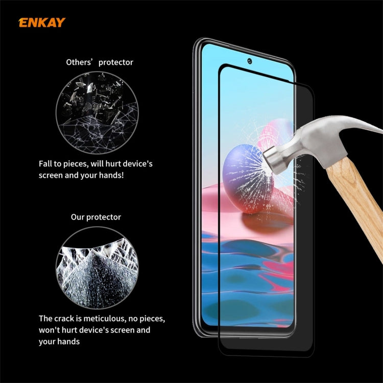 For Redmi Note 10 / Note 10S 10 PCS ENKAY Hat-Prince Full Glue 0.26mm 9H 2.5D Tempered Glass Full Coverage Film -  by ENKAY | Online Shopping South Africa | PMC TechLife | Buy Now Pay Later Mobicred