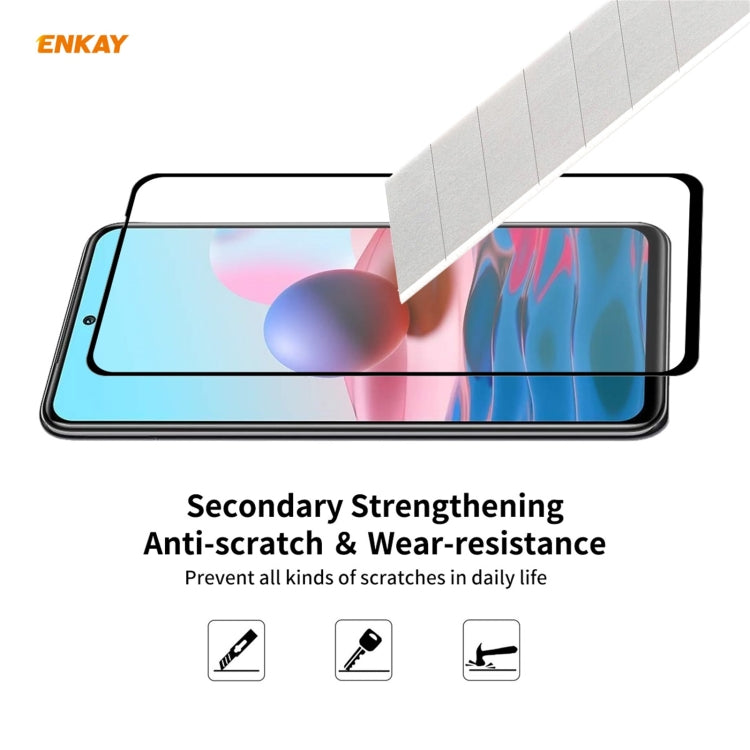 For Redmi Note 10 / Note 10S 10 PCS ENKAY Hat-Prince Full Glue 0.26mm 9H 2.5D Tempered Glass Full Coverage Film -  by ENKAY | Online Shopping South Africa | PMC Jewellery