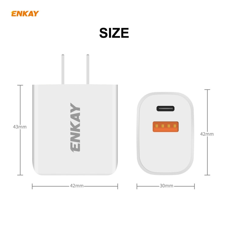 ENKAY Hat-Prince 20W PD Type-C + QC 3.0 USB Fast Charging Travel Charger Power Adapter with Fast Charge Data Cable, US Plug(With Micro USB Cable) - USB Charger by ENKAY | Online Shopping South Africa | PMC Jewellery