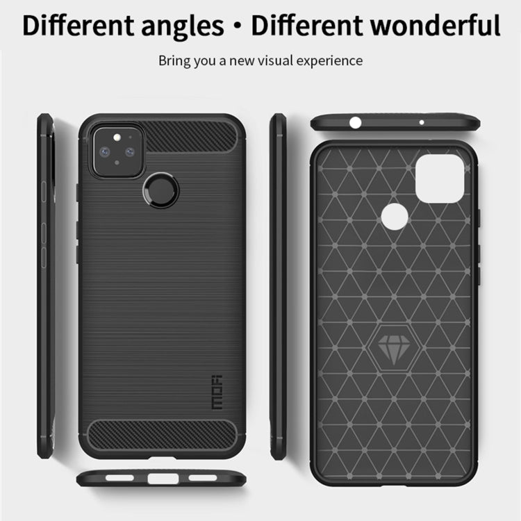 For Google Pixel 5a 5G MOFI Gentleness Series Brushed Texture Carbon Fiber Soft TPU Case(Black) - Google Cases by MOFI | Online Shopping South Africa | PMC TechLife | Buy Now Pay Later Mobicred