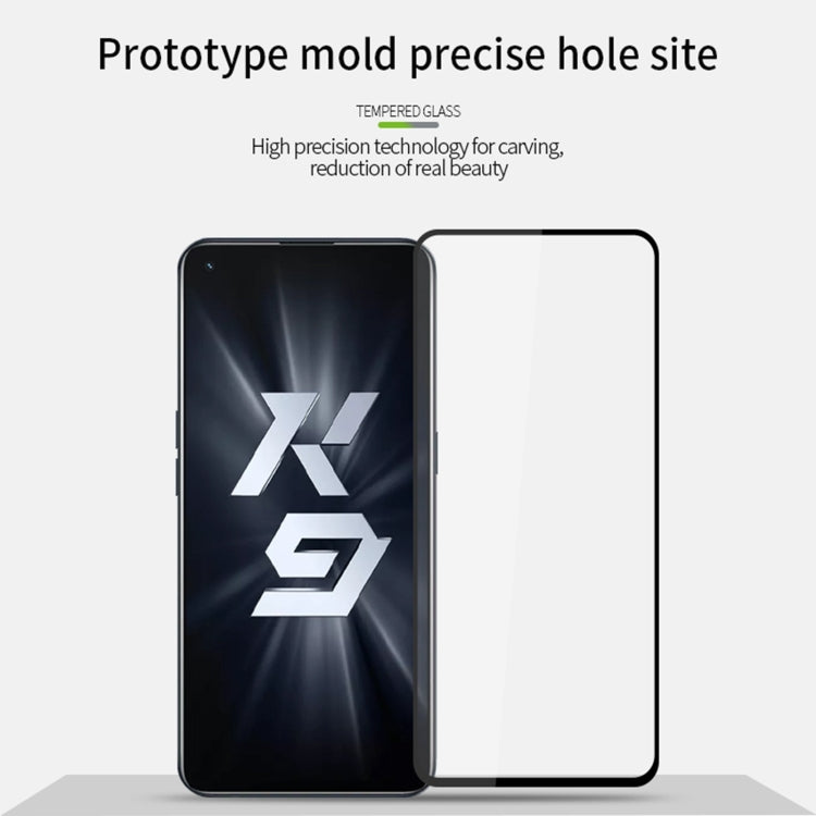 For OPPO K9 PINWUYO 9H 2.5D Full Screen Tempered Glass Film(Black) - OPPO Tempered Glass by PINWUYO | Online Shopping South Africa | PMC TechLife | Buy Now Pay Later Mobicred