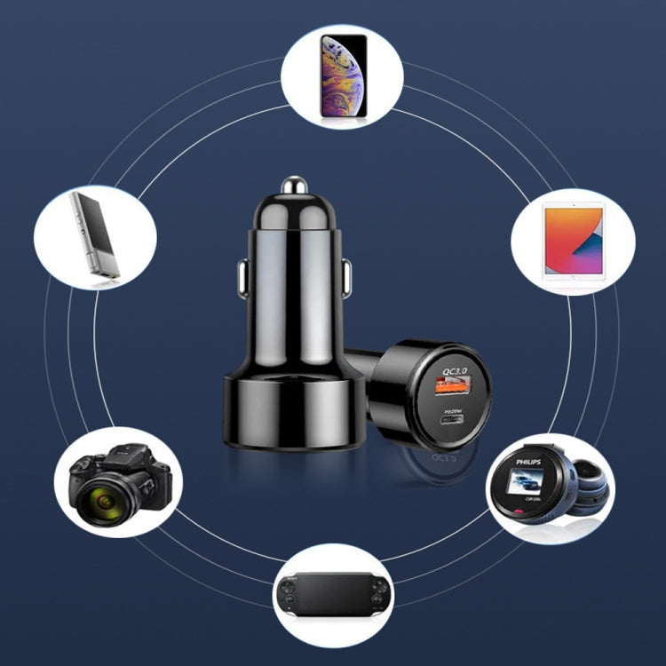 TE-P31 PD 20W USB-C / Type-C + QC3.0 18W USB Fast Car Charger(Black) - Car Charger by PMC TechLife | Online Shopping South Africa | PMC TechLife