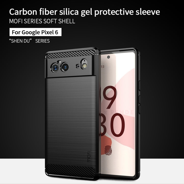 For Google Pixel 6 MOFI Gentleness Series Brushed Texture Carbon Fiber Soft TPU Case(Black) - Google Cases by MOFI | Online Shopping South Africa | PMC TechLife | Buy Now Pay Later Mobicred