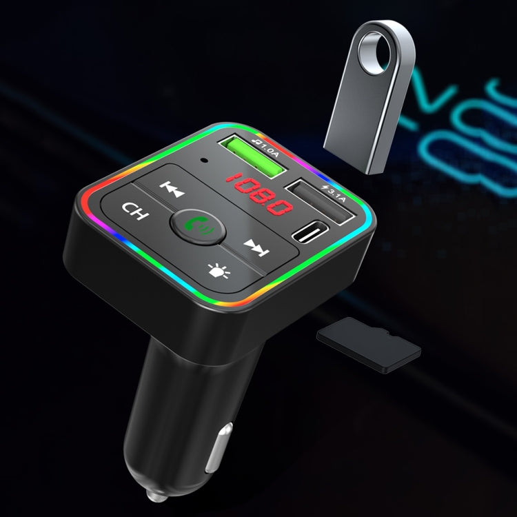 F2 Car FM Transmitter MP3 USB Charger Player with LED Backlight FM Transmitter with Bluetooth Transmitter Car Player Kit - Bluetooth Car Kits by PMC TechLife | Online Shopping South Africa | PMC TechLife