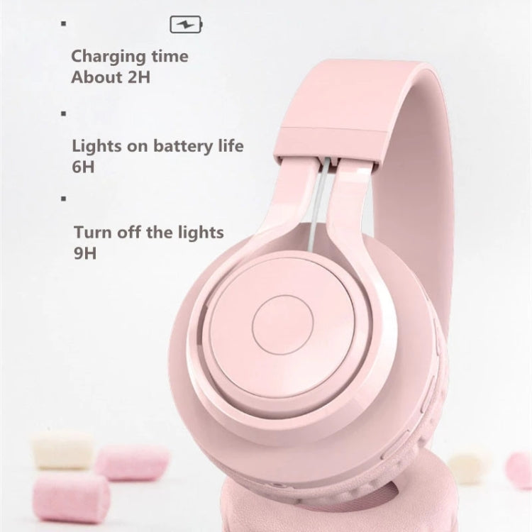BT06C Cute Wireless Bluetooth 5.0 Headset for Children with Microphone LED Light Suppport Aux-in(Pink) - Headset & Headphone by PMC TechLife | Online Shopping South Africa | PMC TechLife
