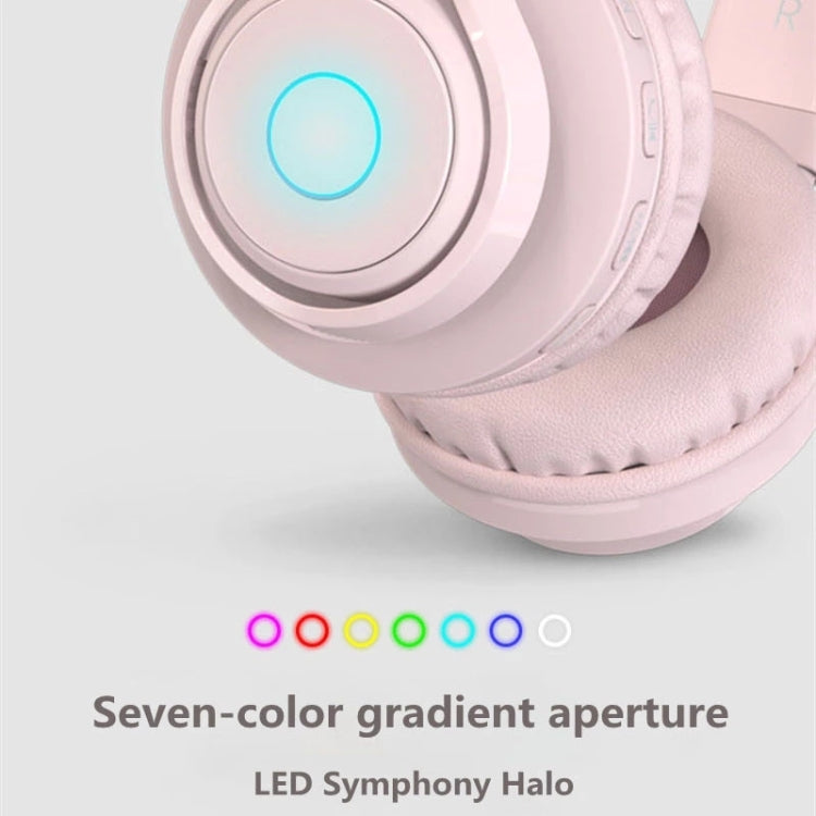 BT06C Cute Wireless Bluetooth 5.0 Headset for Children with Microphone LED Light Suppport Aux-in(Apricot) - Headset & Headphone by PMC TechLife | Online Shopping South Africa | PMC TechLife