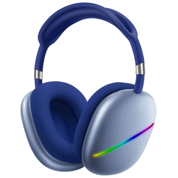 AKZ MAX10 Head-mounted RGB Wireless Bluetooth Music Headset With Microphone, Supports TF Card(Blue) - Headset & Headphone by PMC TechLife | Online Shopping South Africa | PMC TechLife
