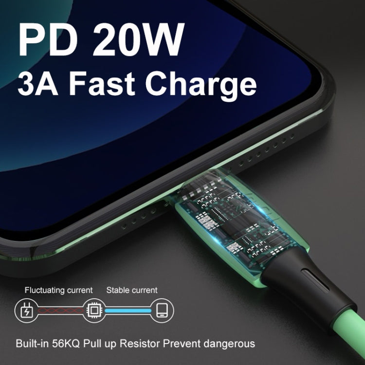 ENKAY Hat-Prince ENK-CB209 PD 20W 3A Type-C to 8 Pin Silicone Data Sync Fast Charging Cable, Cable Length: 1.2m(Purple) - Normal Style Cable by ENKAY | Online Shopping South Africa | PMC TechLife | Buy Now Pay Later Mobicred