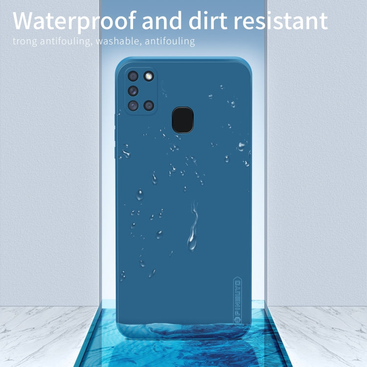 For Samsung Galaxy A21s PINWUYO Touching Series Liquid Silicone TPU Shockproof Case(Blue) - free shipping - PMC TechLife - Order now!