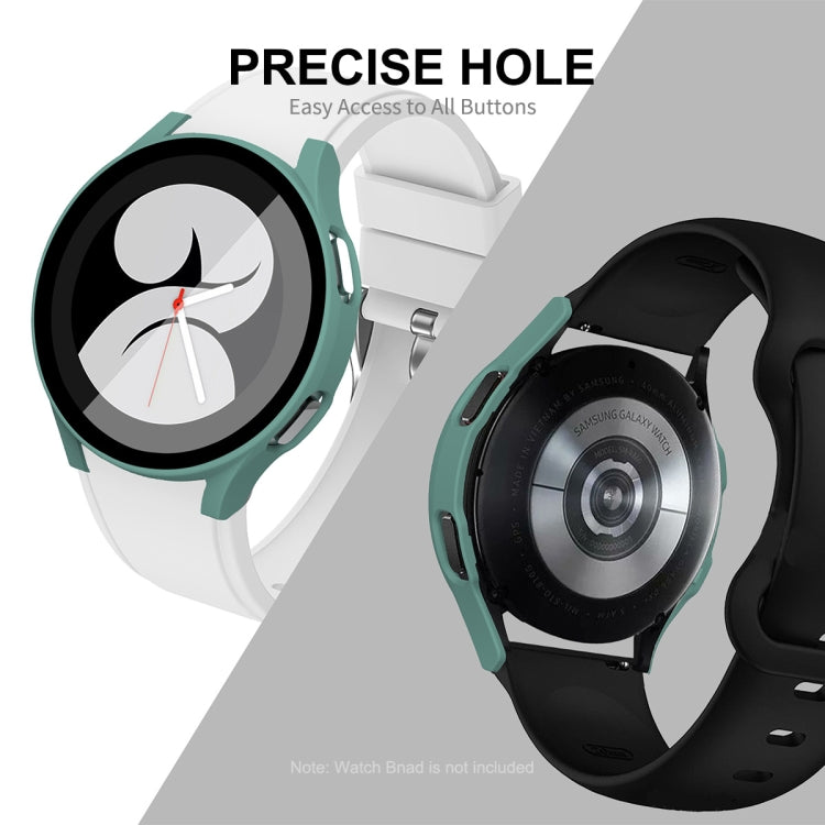 ENKAY Hat-Prince Full Coverage PC Frame + Tempered Glass Protector Composite Case for Samsung Galaxy Watch4 40mm(Green) - Watch Cases by ENKAY | Online Shopping South Africa | PMC TechLife | Buy Now Pay Later Mobicred