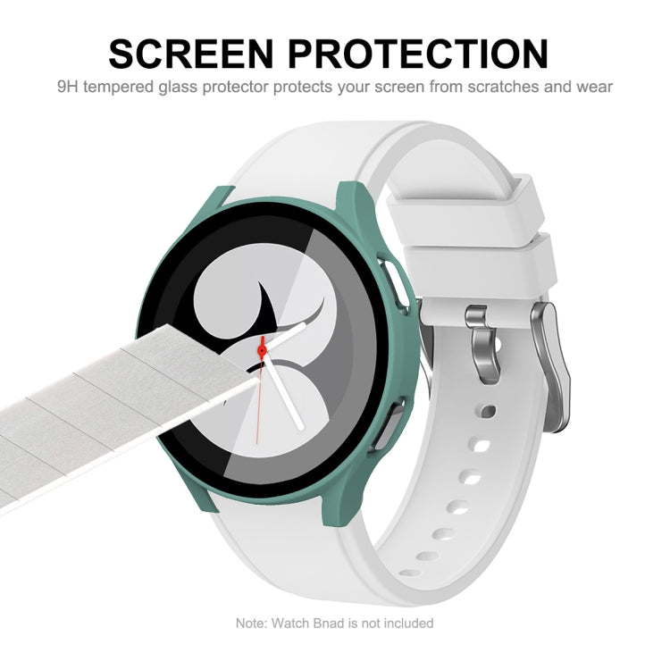 ENKAY Hat-Prince Full Coverage PC Frame + Tempered Glass Protector Composite Case for Samsung Galaxy Watch4 40mm(Transparent) - Watch Cases by ENKAY | Online Shopping South Africa | PMC TechLife | Buy Now Pay Later Mobicred