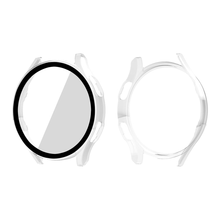 ENKAY Hat-Prince Full Coverage PC Frame + Tempered Glass Protector Composite Case for Samsung Galaxy Watch4 44mm(Transparent) - Watch Cases by ENKAY | Online Shopping South Africa | PMC TechLife | Buy Now Pay Later Mobicred