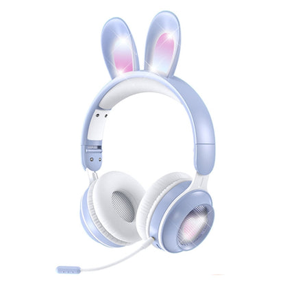 KE-01 Rabbit Ear Wireless Bluetooth 5.0 Stereo Music Foldable Headset with Mic For PC(Sky Blue) - Headset & Headphone by PMC Jewellery | Online Shopping South Africa | PMC Jewellery