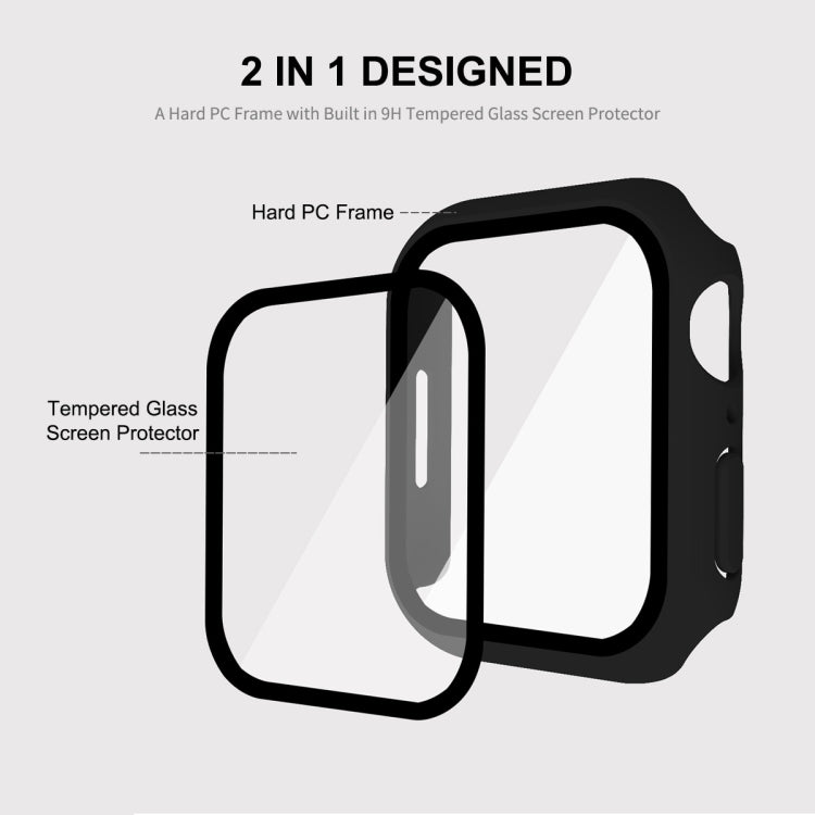 ENKAY Hat-Prince 2 in 1 PC Frame + 9H Tempered Glass Protector Full Coverage Case For Apple Watch Series 8 / 7 45mm(Red) - free shipping - PMC TechLife - Order now!