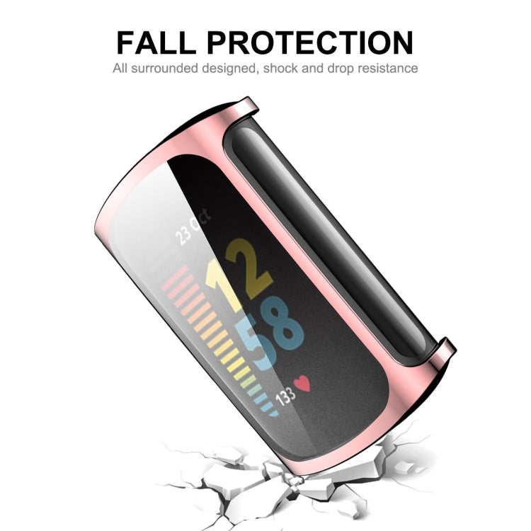 For Fitbit Charge 5/ Charge 6 ENKAY Hat-Prince Full Coverage Electroplated Soft TPU Case Scratch Resistant Cover(Rose Gold) - free shipping - PMC TechLife - Order now!