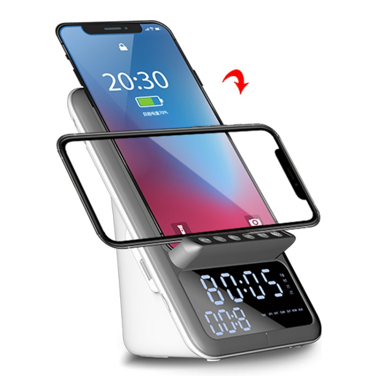 AEC BT512 Multifunctional Bluetooth Speaker 10W Wireless Charger LED Desktop Electronic Alarm Clock - free shipping - PMC TechLife - Order now!