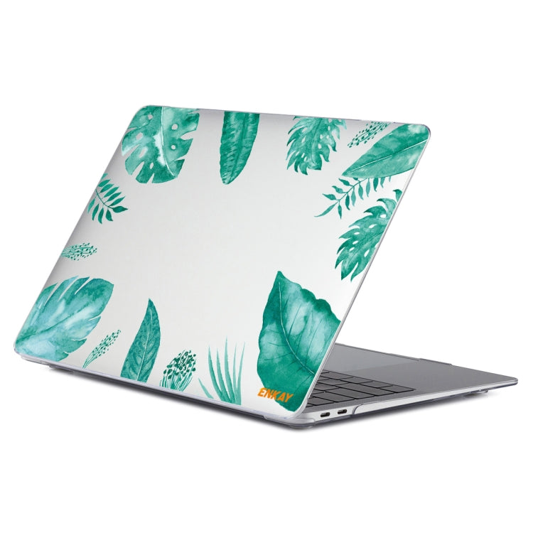 ENKAY Hat-Prince Forest Series Pattern Laotop Protective Crystal Case for MacBook Pro 14.2 inch A2442 2021/A2779 2023(Green Leaf Pattern) - MacBook Pro Cases by ENKAY | Online Shopping South Africa | PMC TechLife | Buy Now Pay Later Mobicred