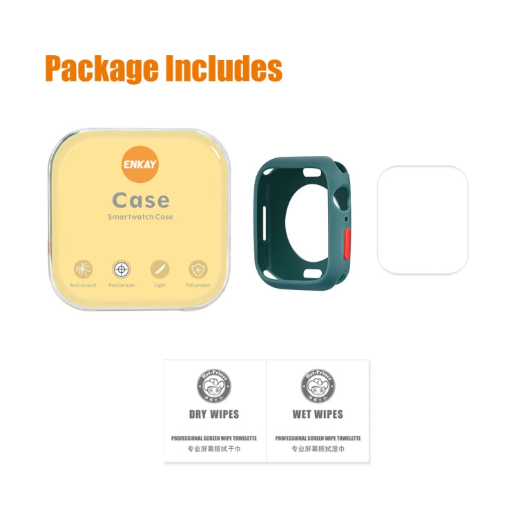 ENKAY  TPU Case  + Full Coverage PET Screen Protector For Apple Watch Series 8 / 7 45mm(Red) - free shipping - PMC TechLife - Order now!