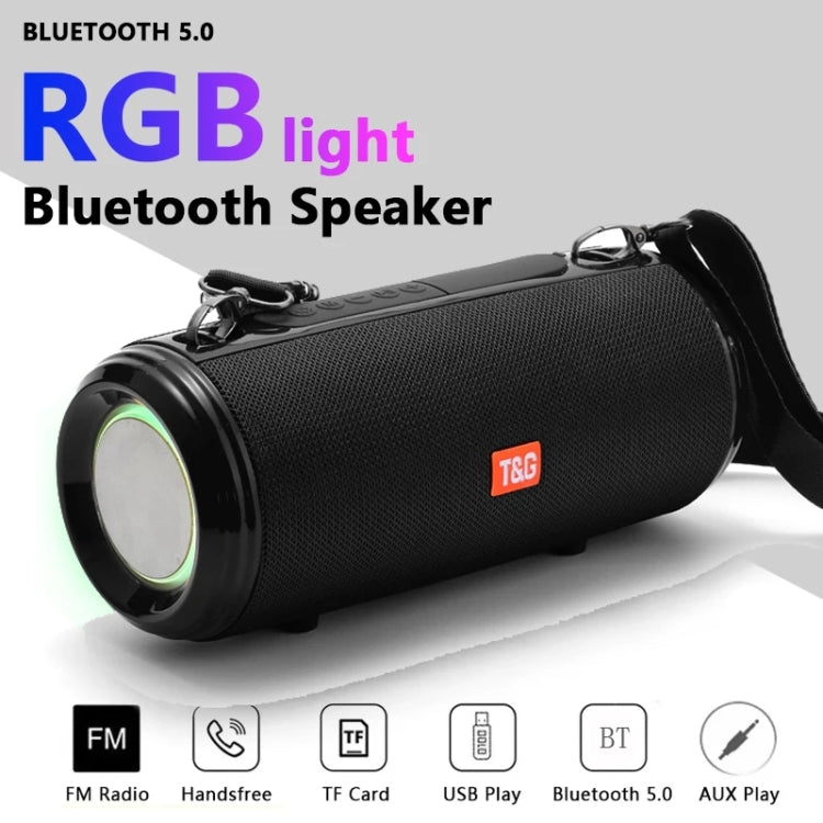 T&G TG537 RGB Light Portable Waterproof Bluetooth Speaker Supports FM / TF Card(Blue) - free shipping - PMC TechLife - Order now!