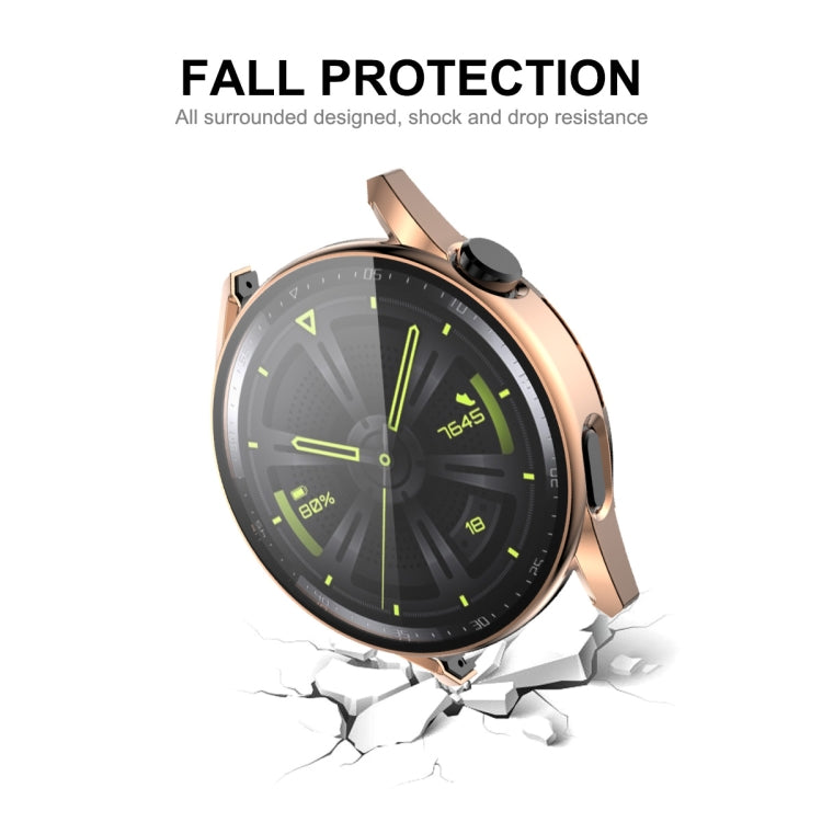 For Huawei Watch GT 3 46mm ENKAY PC Frame + Tempered Glass Protector Composite Case(Silver) - Watch Cases by ENKAY | Online Shopping South Africa | PMC TechLife | Buy Now Pay Later Mobicred