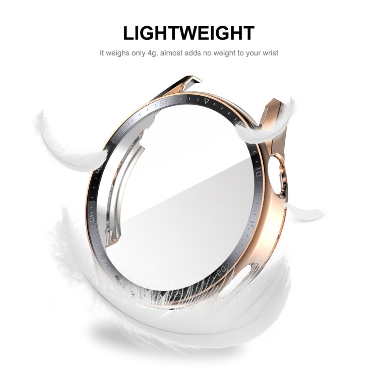For Huawei Watch GT 3 46mm ENKAY PC Frame + Tempered Glass Protector Case With Scale(Silver) - free shipping - PMC TechLife - Order now!