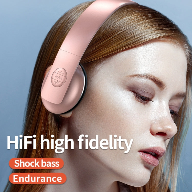A50 Bass Stereo Wireless Bluetooth HIFI Headset with Mic(Pink) - Headset & Headphone by PMC TechLife | Online Shopping South Africa | PMC TechLife