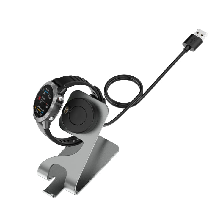 For Garmin Vivoactive 4 Rotatable Magnetic Metal Charging Base(Gray) - Charger by PMC TechLife | Online Shopping South Africa | PMC TechLife | Buy Now Pay Later Mobicred