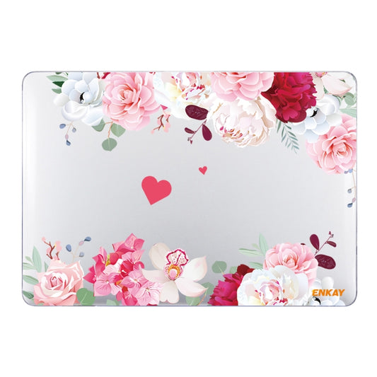 ENKAY Flower Series Pattern Laotop Protective Crystal Case For MacBook Pro 13.3 inch A2251 / A2289 / A2338 2020(Peony) - MacBook Pro Cases by ENKAY | Online Shopping South Africa | PMC Jewellery