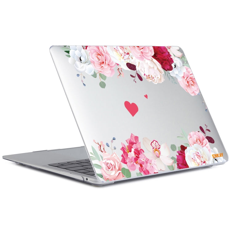 ENKAY Flower Series Pattern Laotop Protective Crystal Case For MacBook Pro 14.2 inch A2442 (2021)(Peony) - MacBook Pro Cases by ENKAY | Online Shopping South Africa | PMC Jewellery