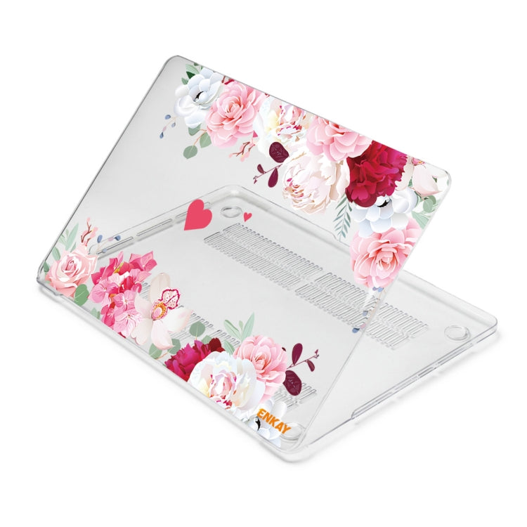 ENKAY Flower Series Pattern Laotop Protective Crystal Case For MacBook Pro 14.2 inch A2442 (2021)(Peony) - MacBook Pro Cases by ENKAY | Online Shopping South Africa | PMC TechLife | Buy Now Pay Later Mobicred