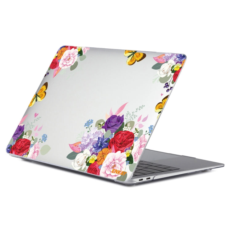 ENKAY Flower Series Pattern Laotop Protective Crystal Case For MacBook Pro 15.4 inch A1707 / A1990(Rose) - MacBook Pro Cases by ENKAY | Online Shopping South Africa | PMC TechLife | Buy Now Pay Later Mobicred
