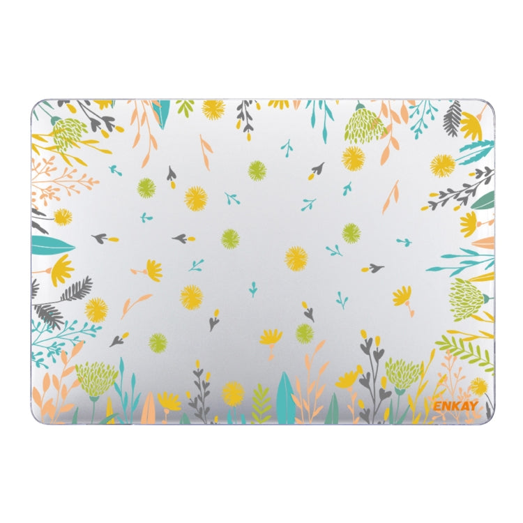 ENKAY Flower Series Pattern Laotop Protective Crystal Case for MacBook Pro 16 inch A2141(Dandelion) - MacBook Pro Cases by ENKAY | Online Shopping South Africa | PMC TechLife | Buy Now Pay Later Mobicred