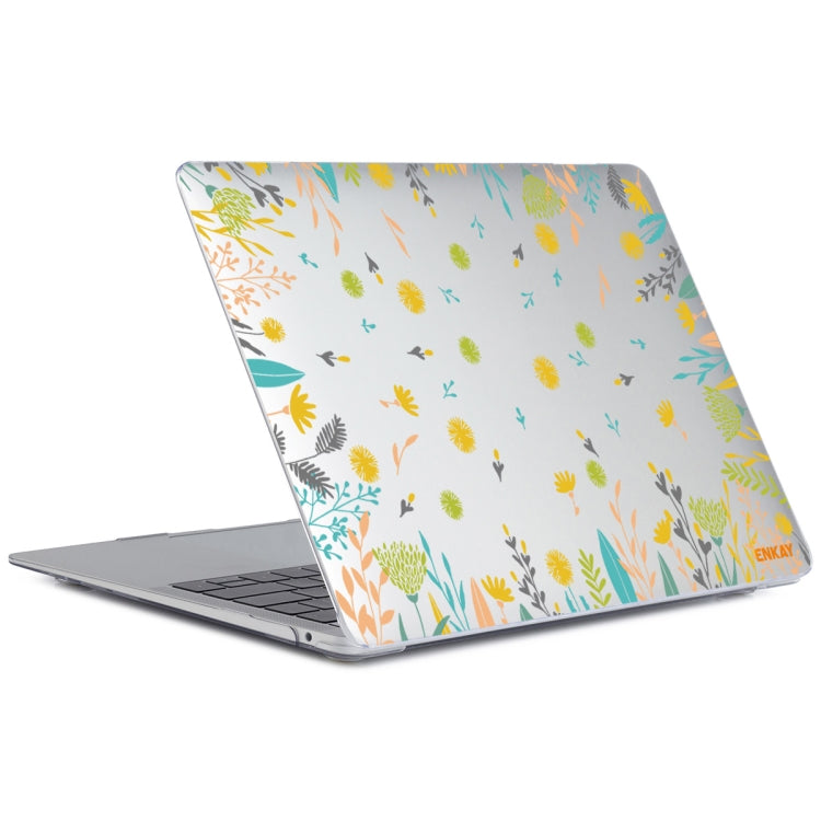 ENKAY Flower Series Pattern Laotop Protective Crystal Case for MacBook Pro 16 inch A2141(Dandelion) - MacBook Pro Cases by ENKAY | Online Shopping South Africa | PMC TechLife | Buy Now Pay Later Mobicred
