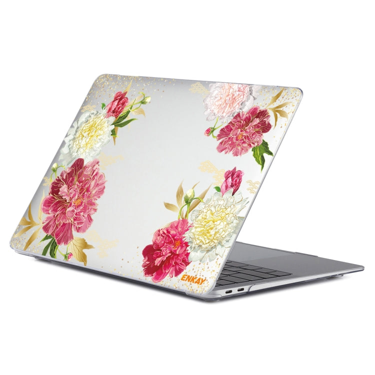 ENKAY Flower Series Pattern Laotop Protective Crystal Case for MacBook Pro 16 inch A2141(Paeonia) - MacBook Pro Cases by ENKAY | Online Shopping South Africa | PMC TechLife