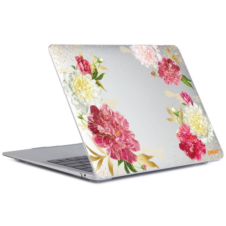 ENKAY Flower Series Pattern Laotop Protective Crystal Case for MacBook Pro 16 inch A2141(Paeonia) - MacBook Pro Cases by ENKAY | Online Shopping South Africa | PMC TechLife