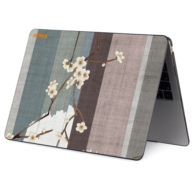 ENKAY Vintage Pattern Series Laotop Protective Crystal Case For MacBook Pro 13.3 inch A1706 / A1708 / A1989 / A2159(Plum Blossom) - MacBook Pro Cases by ENKAY | Online Shopping South Africa | PMC Jewellery