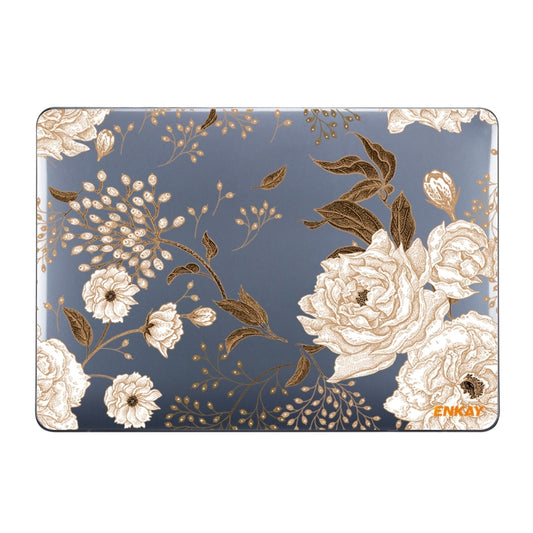 ENKAY Vintage Pattern Series Laotop Protective Crystal Case For MacBook Air 13.3 inch A1932 / A2179 / A2337(Golden Peony) - MacBook Air Cases by ENKAY | Online Shopping South Africa | PMC Jewellery