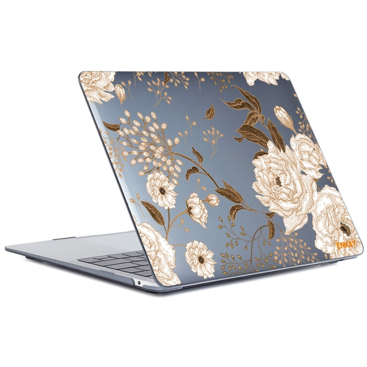 ENKAY Vintage Pattern Series Laotop Protective Crystal Case For MacBook Pro 13.3 inch A2251 / A2289 / A2338 2020(Golden Peony) - MacBook Pro Cases by ENKAY | Online Shopping South Africa | PMC Jewellery