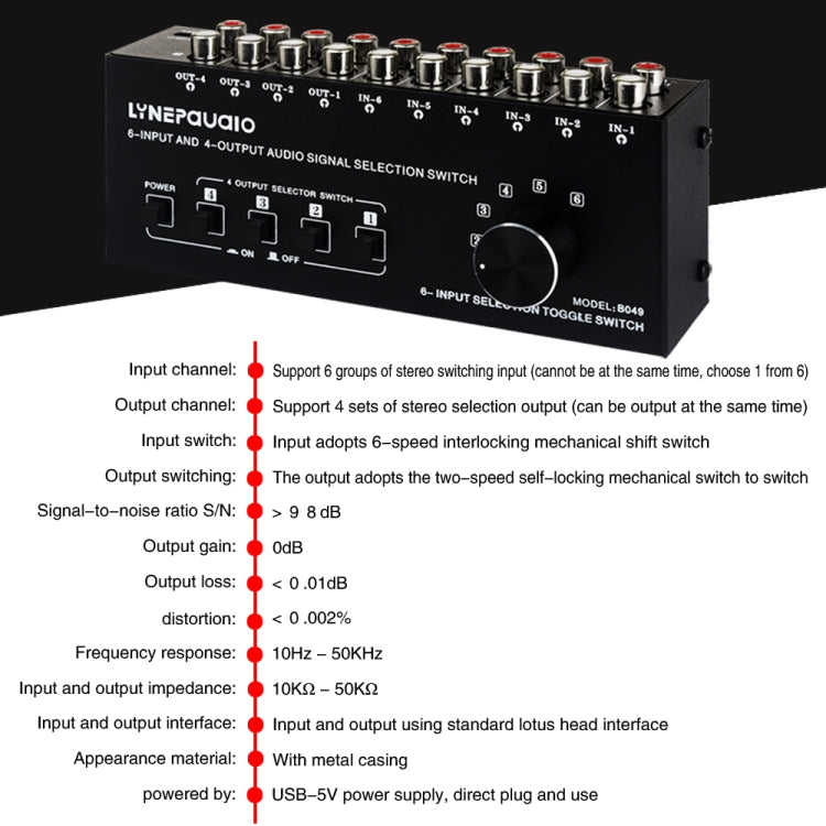 6 In 4 Out RCA Audio Switcher Signal Selector Distribute Device Switch Control -  by PMC TechLife | Online Shopping South Africa | PMC TechLife | Buy Now Pay Later Mobicred
