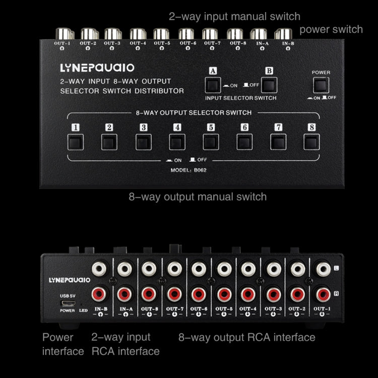 2 In 8 Out RCA Audio Frequency Signal Select Switch Distributor - free shipping - PMC TechLife - Order now!