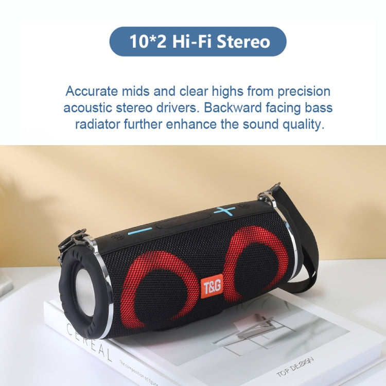 T&G TG642 RGB Light Waterproof  Portable Bluetooth Speaker Support FM / TF Card(Gray) - Desktop Speaker by T&G | Online Shopping South Africa | PMC Jewellery