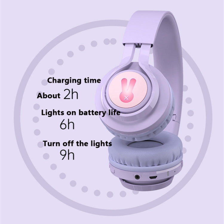BT06C+ Children Head-mounted Cute Wireless Bluetooth Headset with Microphone & LED Light(Pink) - Headset & Headphone by PMC TechLife | Online Shopping South Africa | PMC TechLife