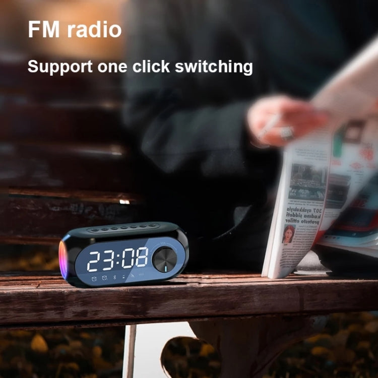 AEC S8 Alarm Clock Bluetooth Speakers with LED Light Support TF / FM(Black) - free shipping - PMC TechLife - Order now!