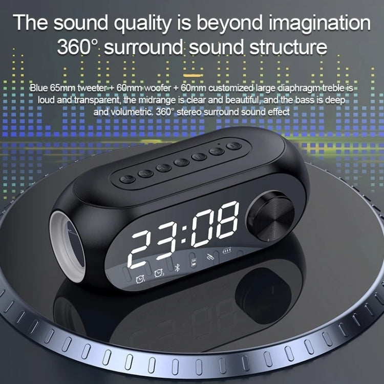 AEC S8 Alarm Clock Bluetooth Speakers with LED Light Support TF / FM(White) - Desktop Speaker by AEC | Online Shopping South Africa | PMC TechLife | Buy Now Pay Later Mobicred
