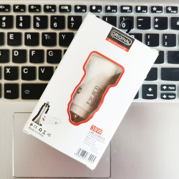 TE-P23 38W PD USB-C / Type-C + QC3. 0 USB Triangle Car Charger + USB-C / Type-C to USB-C / Type-C Data Cable, Length: 1m(Black) - Car Charger by PMC TechLife | Online Shopping South Africa | PMC TechLife
