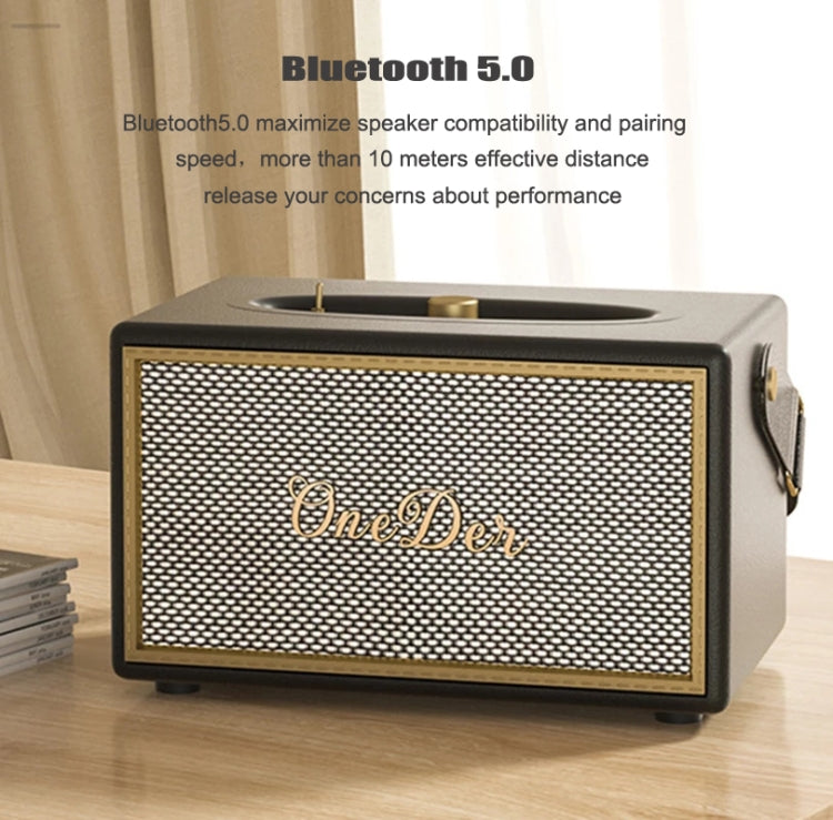 Oneder D6 40W Retro Classic Wooden Portable Outdoor Bluetooth Speaker(Black) - free shipping - PMC TechLife - Order now!